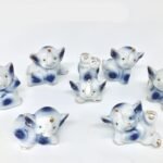 7 Blue Small Elephants