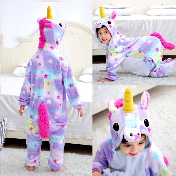 279343200_528009372187110_124445941864809578_n.jpg Kids Hoodie Pajamas (Unicorn/Sloth) - Image 1