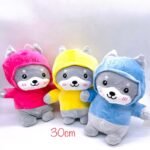 Plush Toy Husky with Hoodie 30cm
