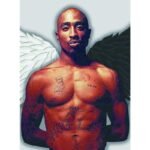 Canvas 42x57cm 2Pac with Wing