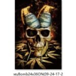 Canvas 42x57cm Skull With Grenade