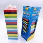 Coloured Wooden Stacking Puzzle with Dice (54pcs)