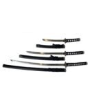 Samurai Sword 3 in 1 Set Black Sliver with Raindrops on Scabbard - Image 2