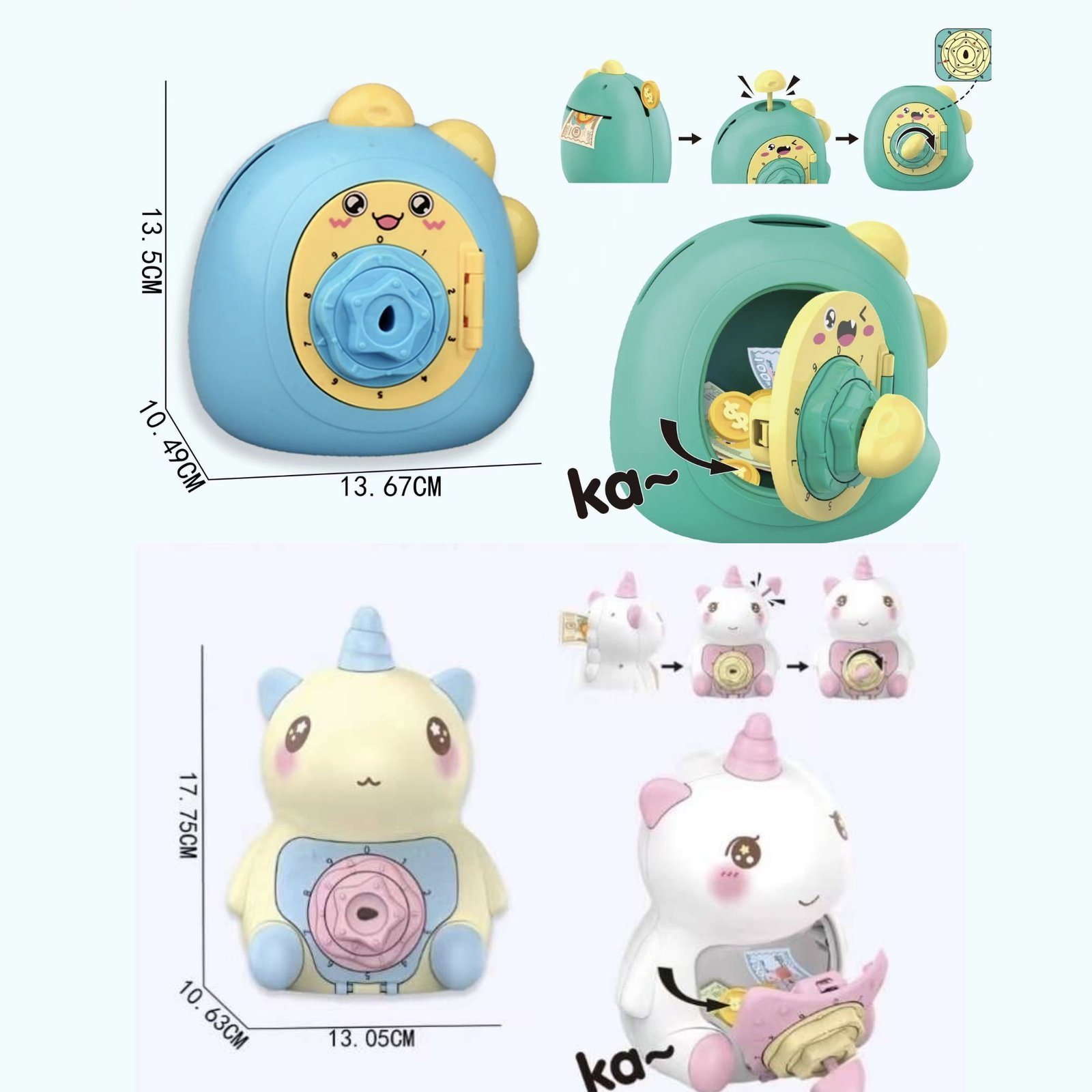 Money-Tin-.jpg Money Tin Dinosaur/Unicorn (6PCS) - Image 1