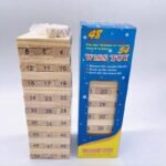 Numbered Wooden Stacking Puzzle with Dices (54pcs)