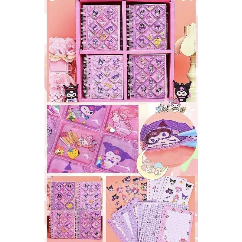 Sanrio-Notebook-Stickers-Set.jpg Sanrio Liquid Sticker Notebook (24pcs) - Image 1