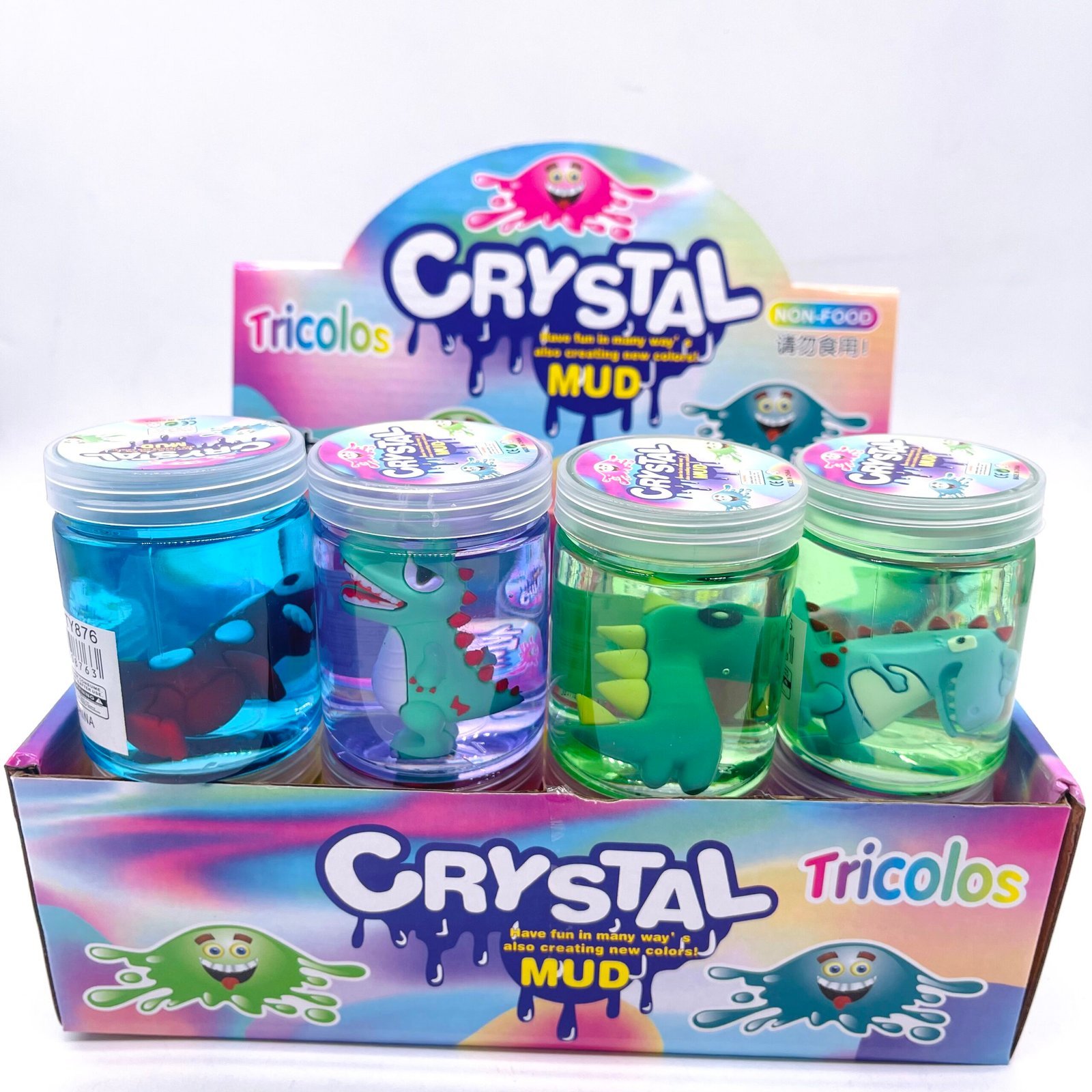 Slime-Dinosaur-scaled-1.jpg Slime Short Bottle with Figure - Dinosaur/Unicorn (12pcs in box) - Image 1