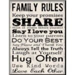 Canvas 42x57cm Family Rules "Say I love you"