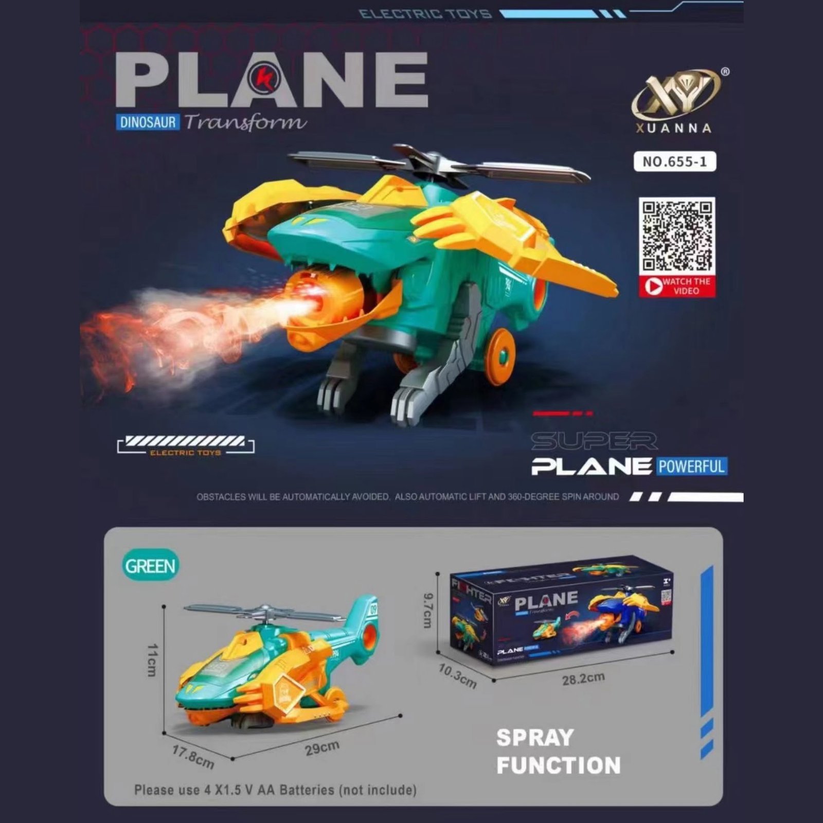 planetrans.jpg Dinosaur Transform Plane with Spray Function - Image 1