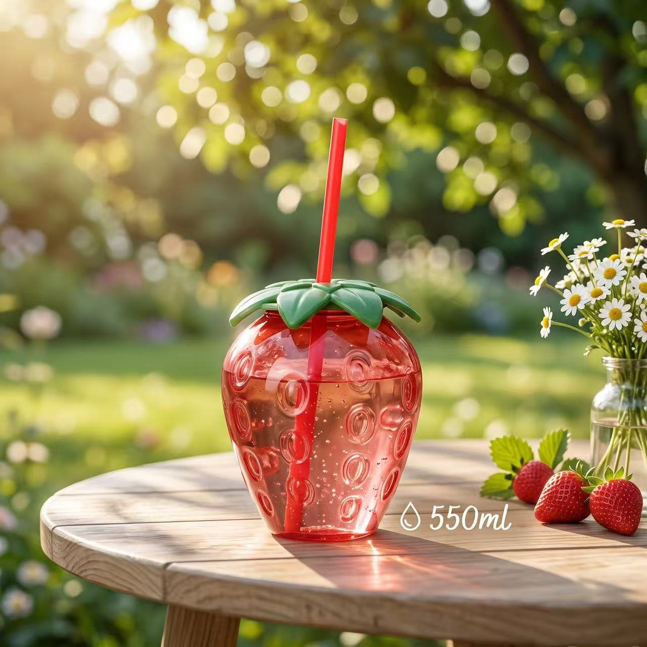 550ml Strawberry Drinking Bottle 550ml Strawberry Drinking Bottle - Image 1