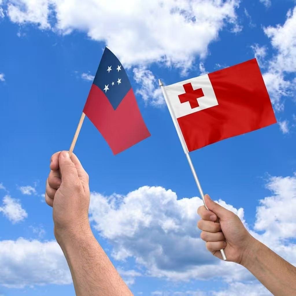 Samoa . Tonga Handheld Waving Flag Tonga / Samoa Handheld Waving Flag 42x30cm (12pcs) - Image 1